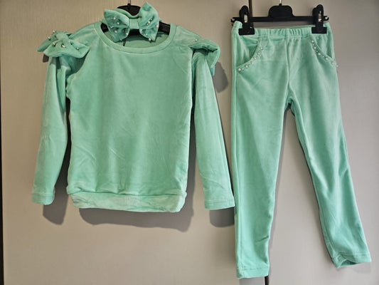 Mint Green 3 Piece Velour Set