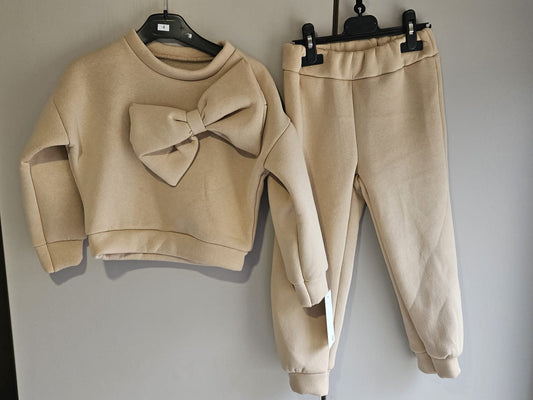 Beige Bow Tracksuit